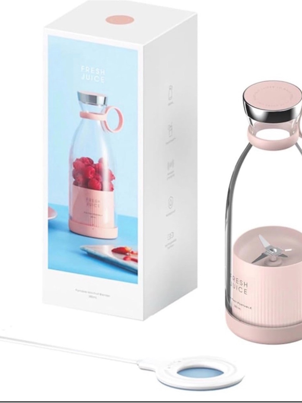 Portable Pink Fresh Juice Blender Bottle